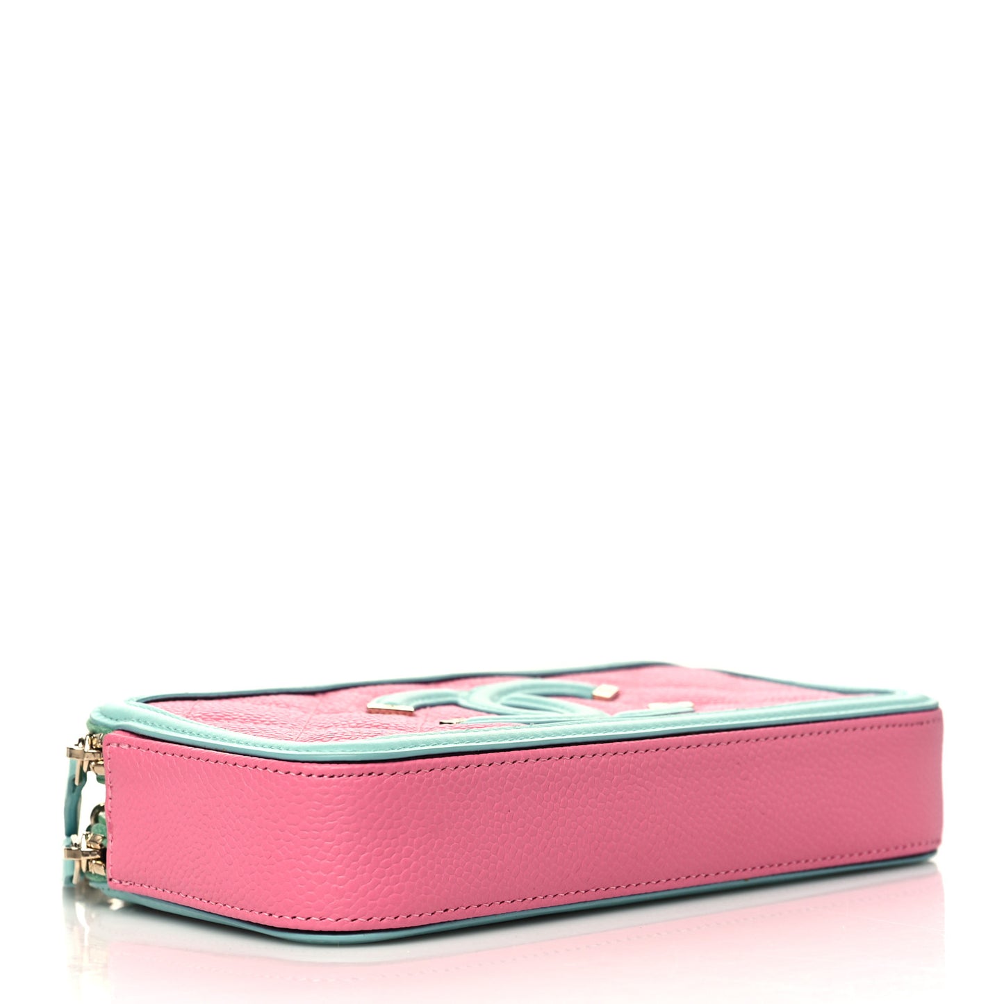 Caviar Quilted CC Filigree Clutch With Chain Pink Green Blue