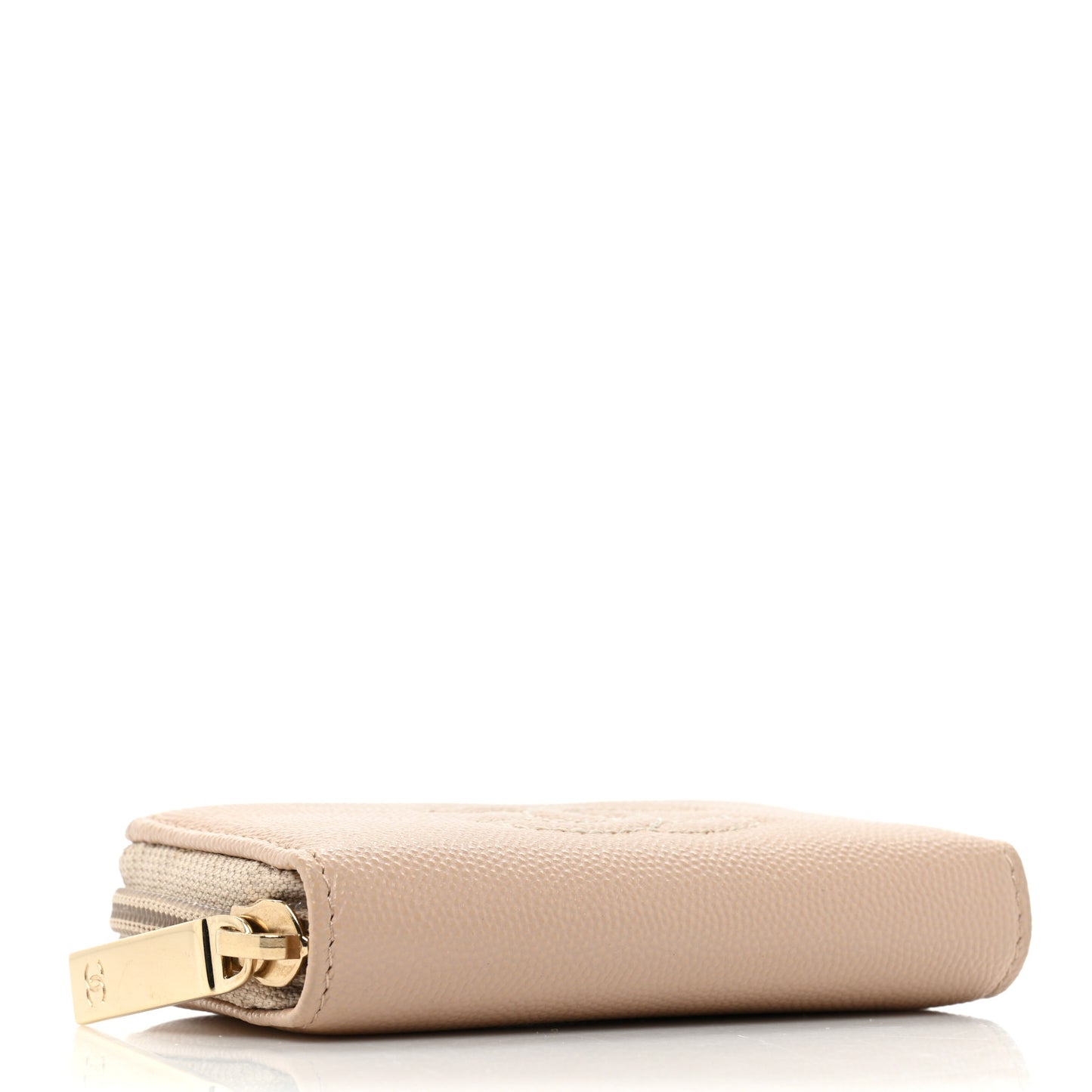Caviar Timeless CC Zip Around Coin Purse Beige Clair