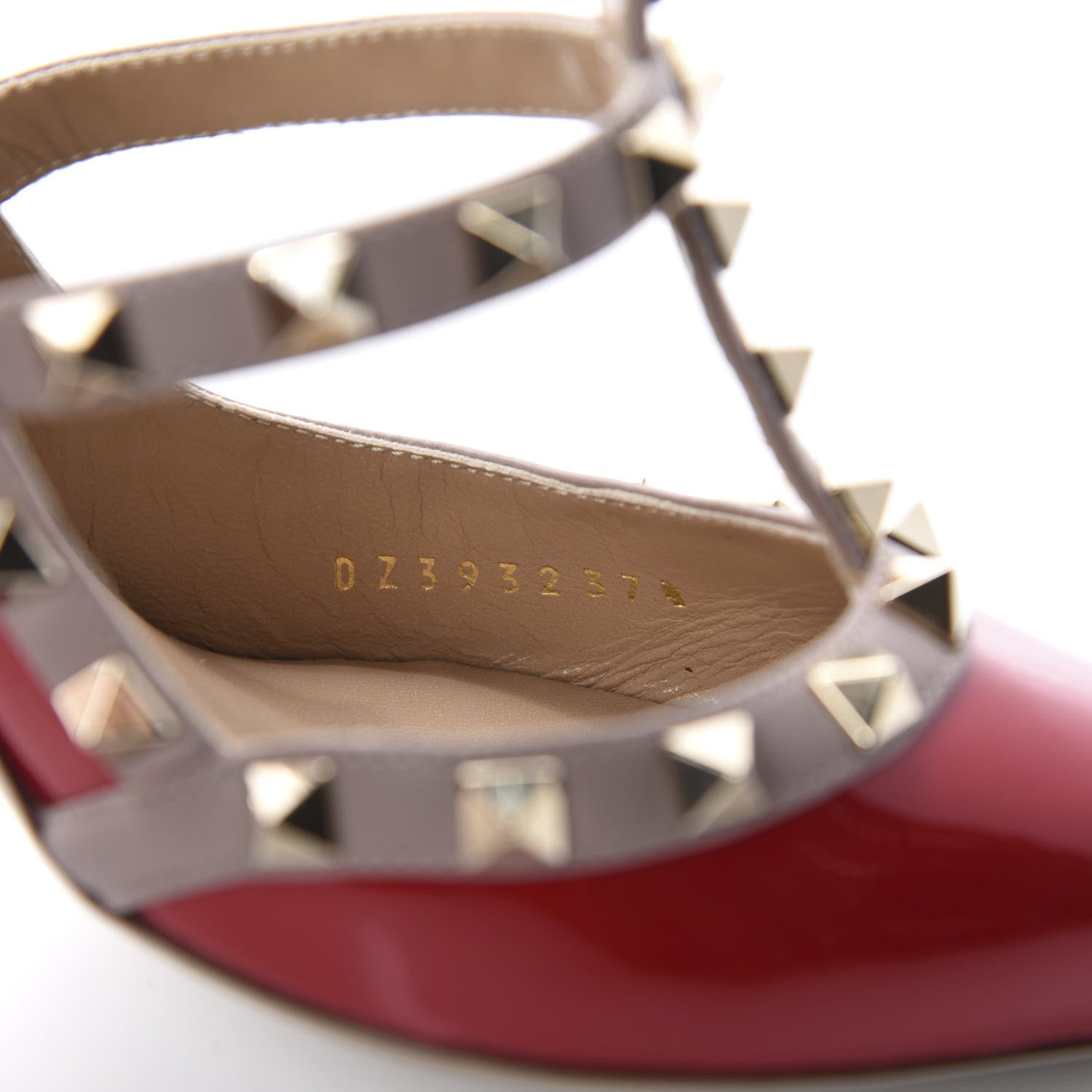 Valentino Garavani Patent Rockstud Ankle Strap 100mm Pumps 37.5 Rosso Valentino Poudre 8 of 9