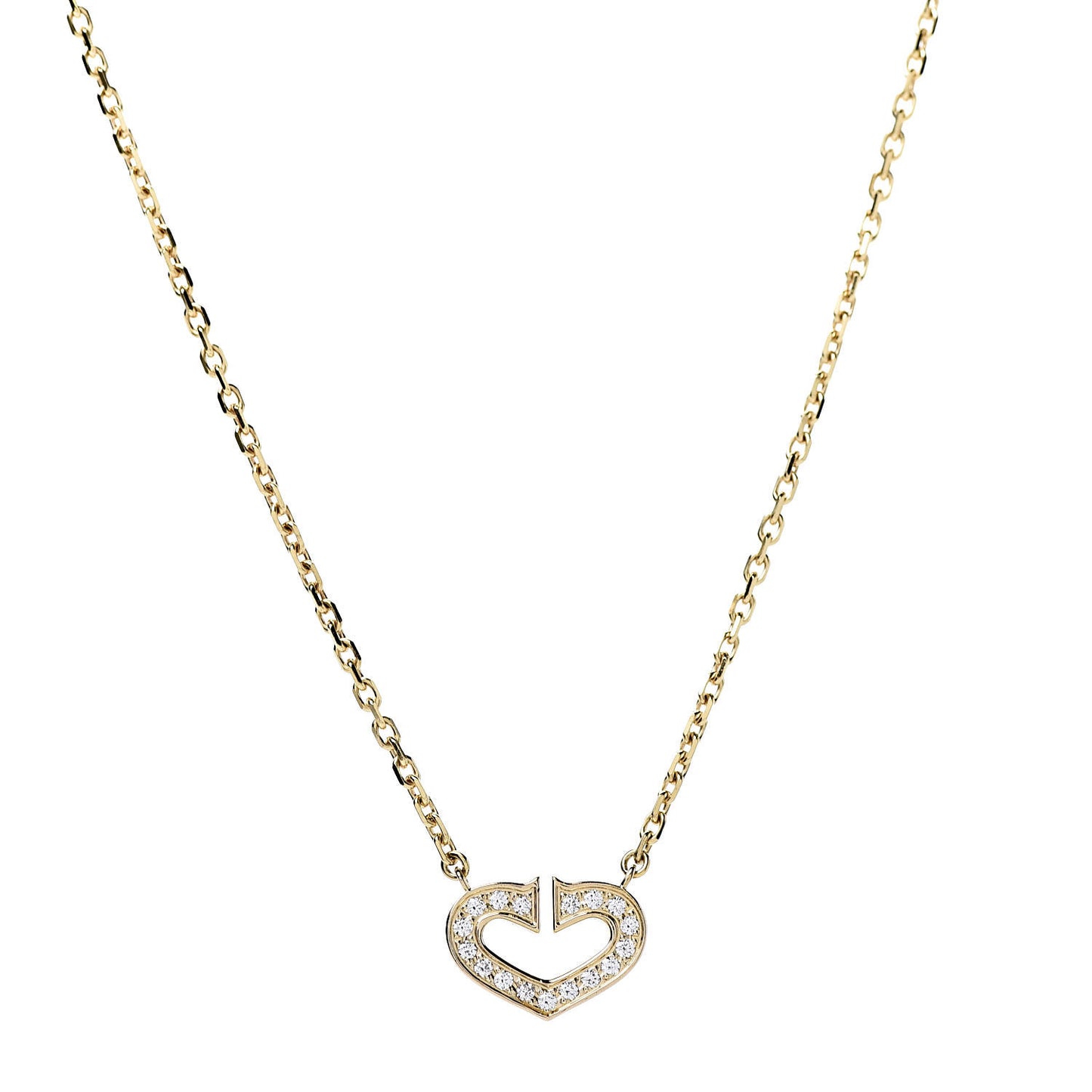 18K Yellow Gold Diamond Hearts And Symbols Pendant Necklace