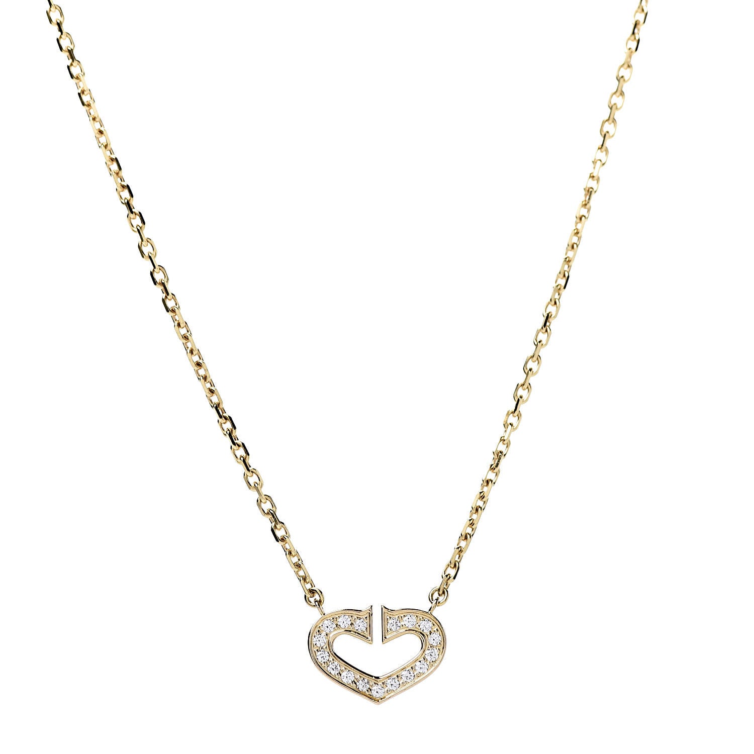 Cartier 18K Yellow Gold Diamond Hearts And Symbols Pendant Necklace 1 of 7