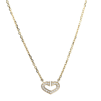 Cartier 18K Yellow Gold Diamond Hearts And Symbols Pendant Necklace 1 of 7