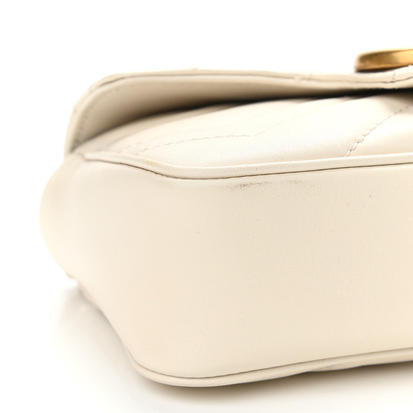 Calfskin Matelasse Super Mini GG Marmont Shoulder Bag White