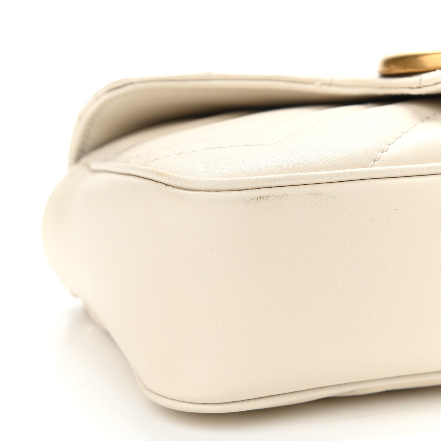 Gucci Calfskin Matelasse Super Mini GG Marmont Shoulder Bag White 9 of 10