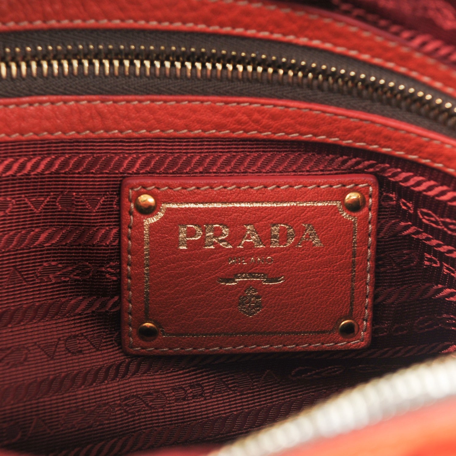Prada Vitello Daino Shopping Satchel Rame 6 of 7