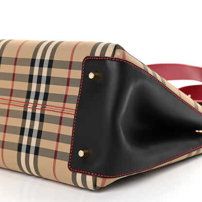 Burberry Horseferry Check Medium Ballingdon Tote Honey Black 9 of 10
