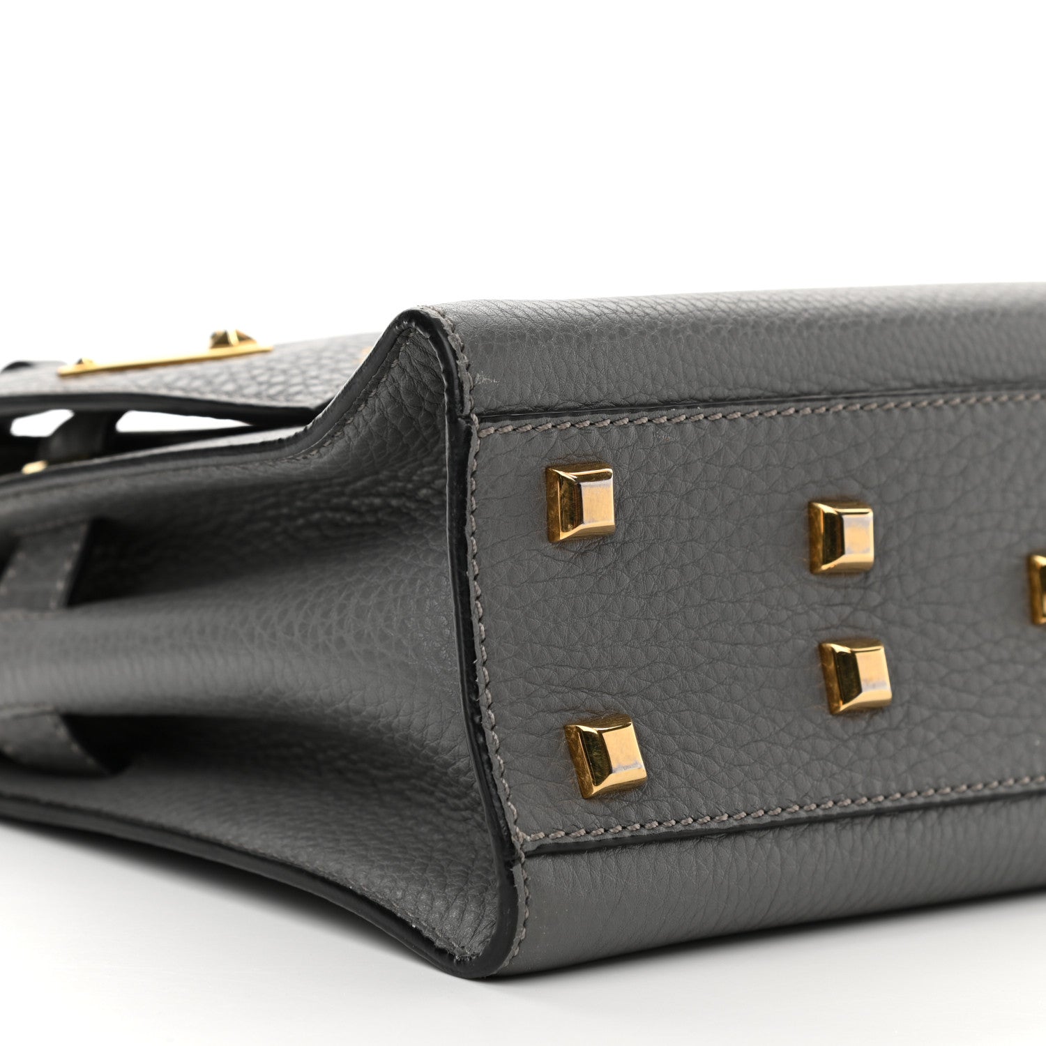 Valentino Garavani Grained Calfskin Small My Rockstud Frame Bag Gray 10 of 12