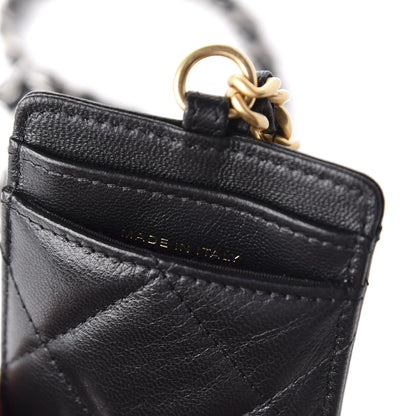 Chanel Goatskin Quilted 19 Card Holder On Chain Black 5 of 7