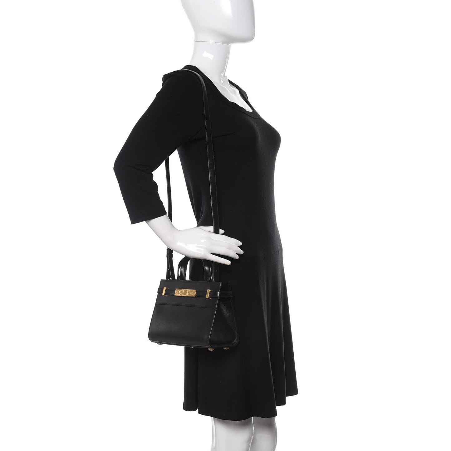 Smooth Calfskin Manhattan Nano Shopper Tote Black