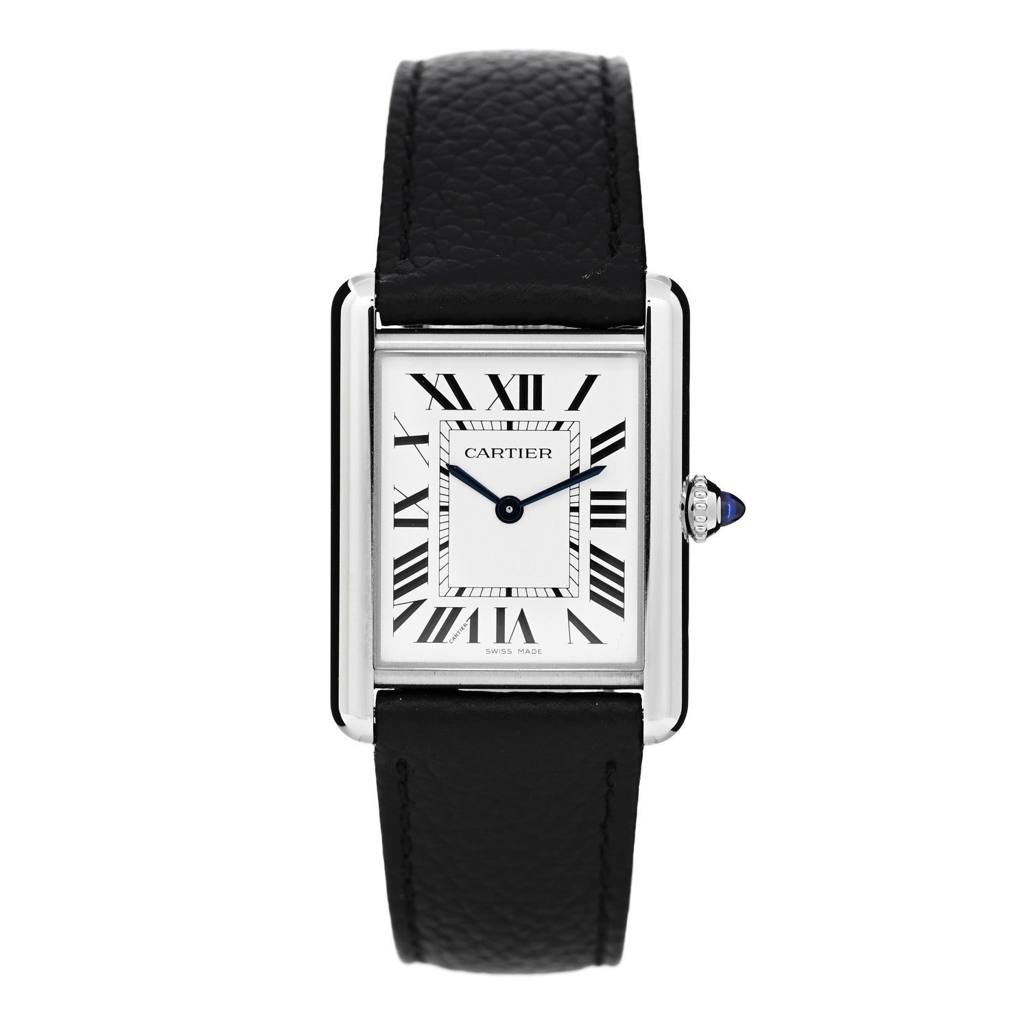 Cartier Stainless Steel Calfskin 25mm Must de Cartier Tank Quartz Watch 1 of 5