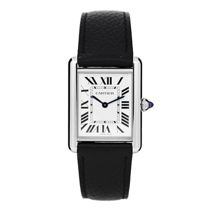 Cartier Stainless Steel Calfskin 25mm Must de Cartier Tank Quartz Watch 1 of 5