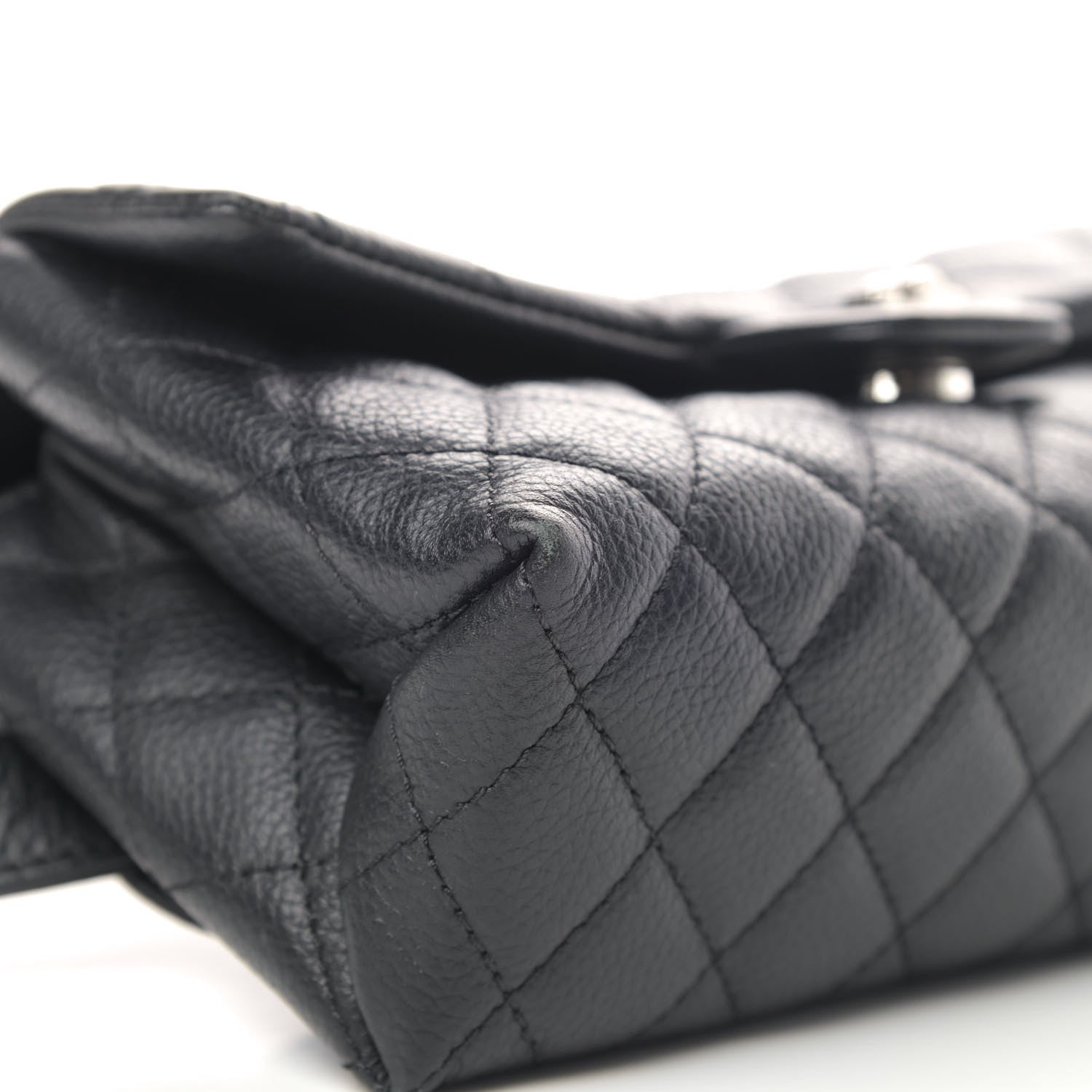 Chanel Grained Calfskin Quilted 2.55 Reissue Flap Belt Bag Clutch Black 5 of 5