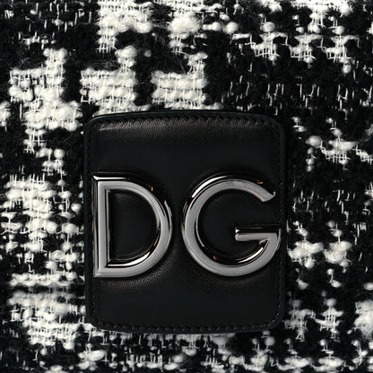 Dolce & Gabbana Tweed Mini Millennials Crossbody Bag Black White 9 of 9