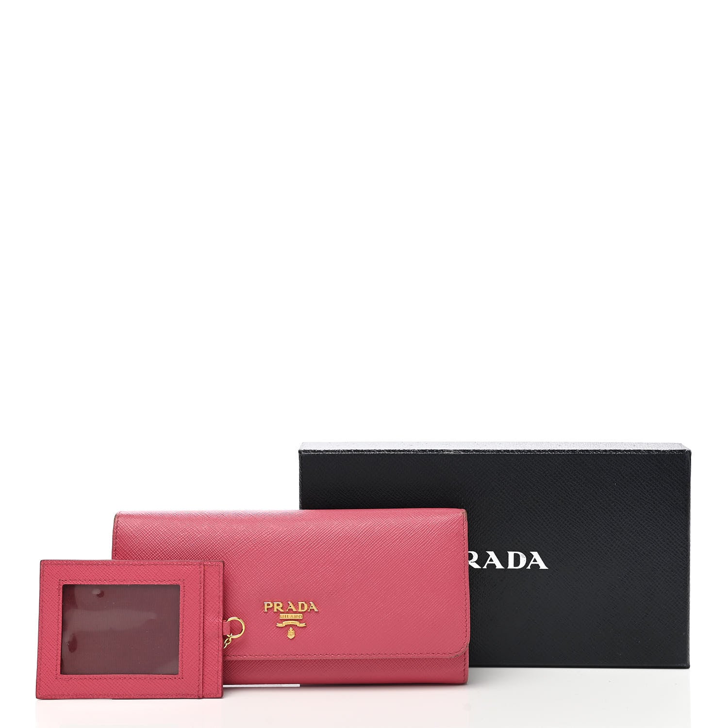 Prada Saffiano Metal Continental Flap Wallet Peonia 12 of 12