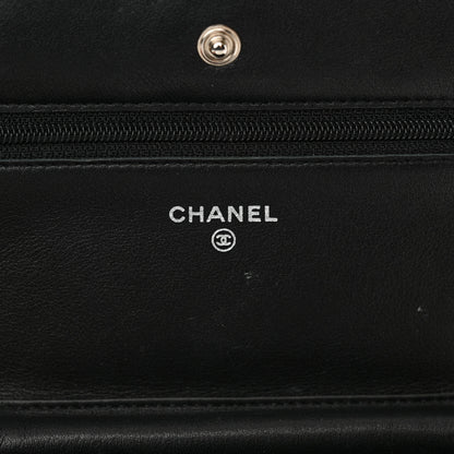 Chanel Patent Quilted Wallet On Chain WOC Black 6 of 12