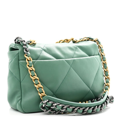 Chanel Lambskin Quilted Medium Chanel 19 Flap Green 3 of 10