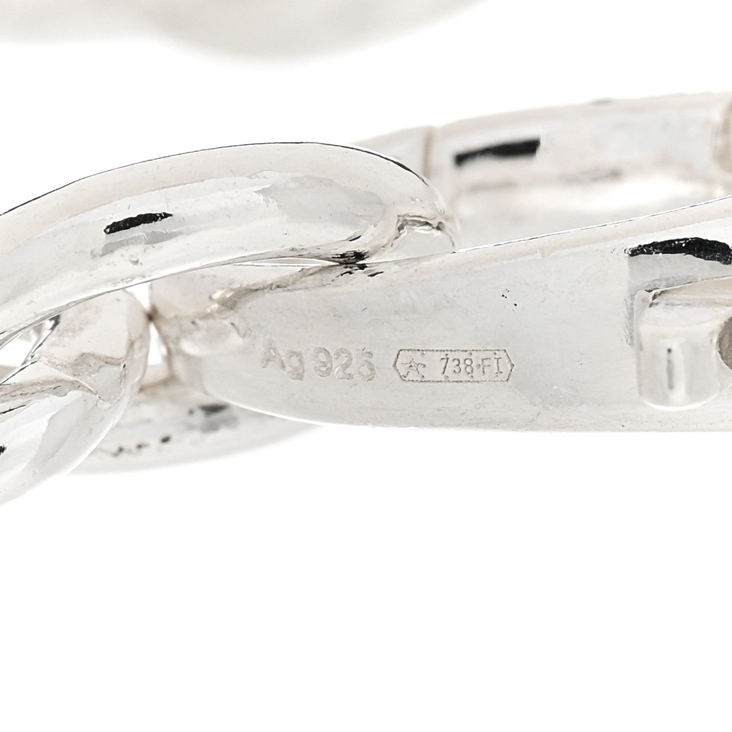 Gucci Sterling Silver G Heart Charm Link Bracelet 6 of 7