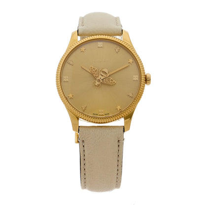 Gucci Stainless Steel Calfskin 36mm G-Timeless Bee Quartz Watch White 1 of 5