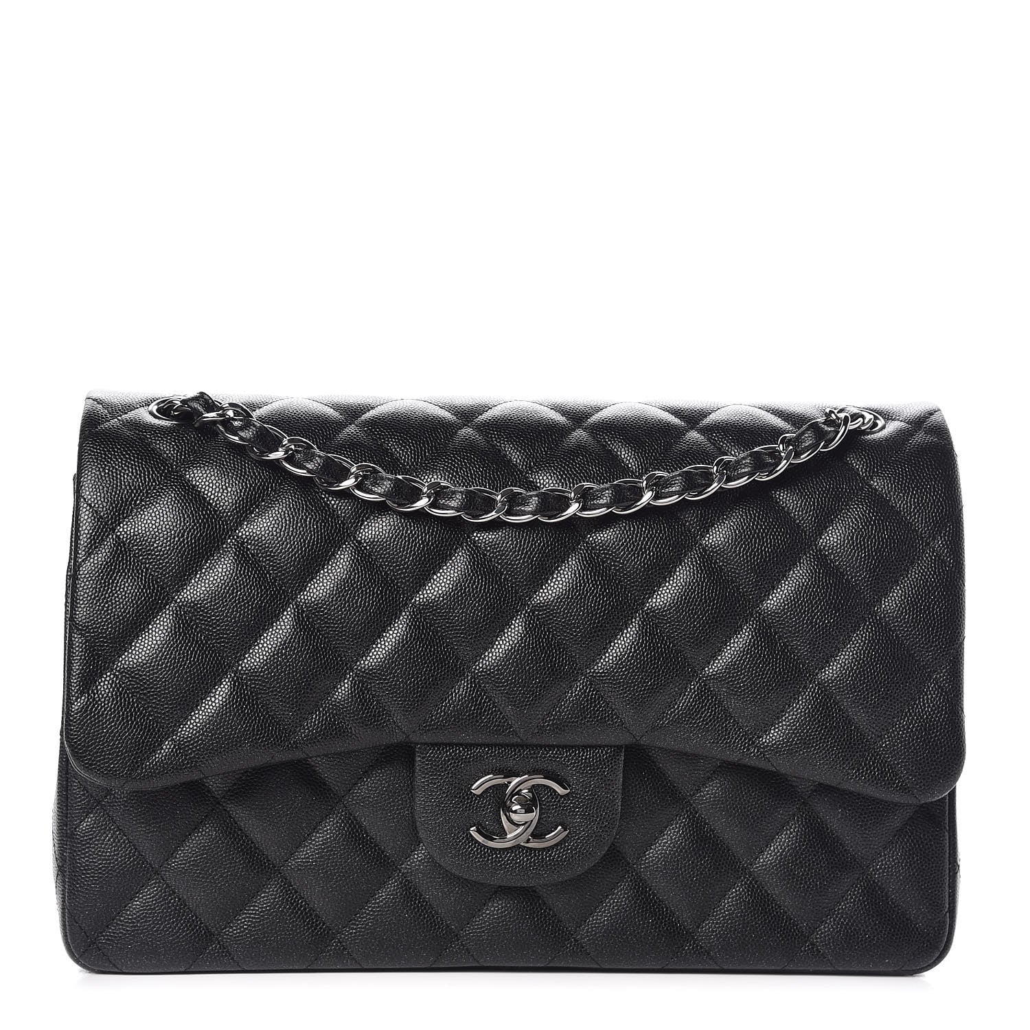 Chanel Iridescent Caviar Quilted Jumbo Double Flap Black 1 of 9