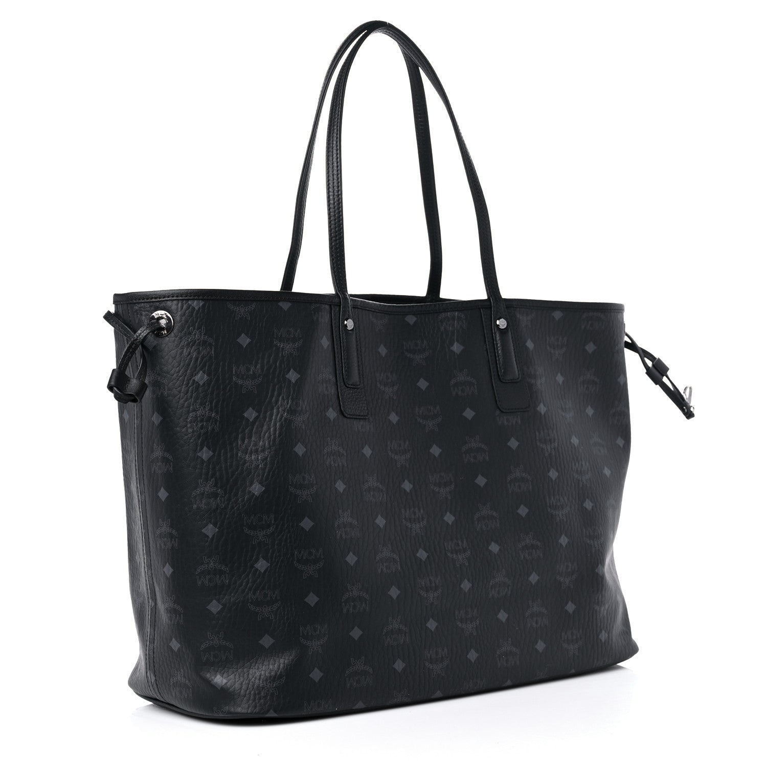 MCM Visetos Large Liz Reversible Shopper Tote Black 4 of 13