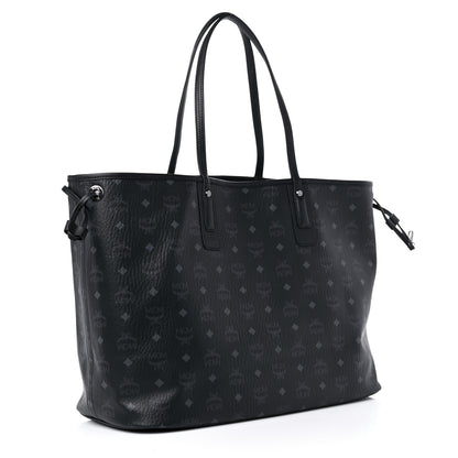 MCM Visetos Large Liz Reversible Shopper Tote Black 4 of 13