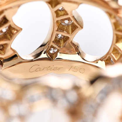 Cartier 18K Yellow Gold Diamond C De Band Ring 55 7.25 4 of 4