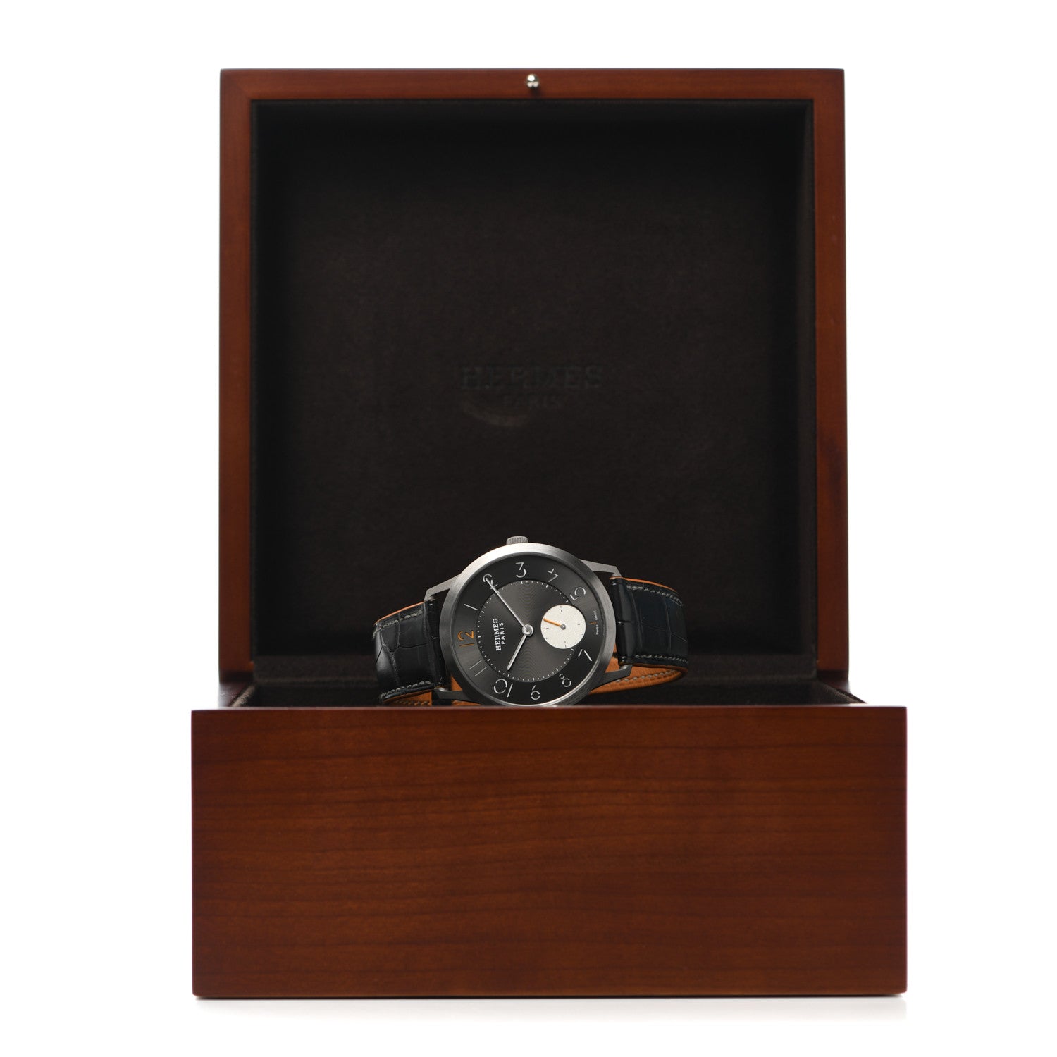 Hermes Titanium Alligator 39.5mm Slim D'Hermes Automatic Watch Noir 5 of 5