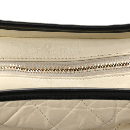 Chanel Aged Calfskin Quilted Small Gabrielle Hobo Black White 11 of 12