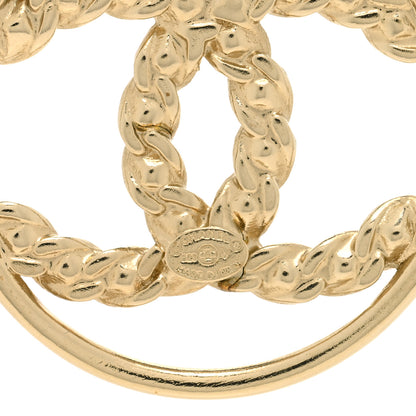 Chanel Baguette Crystal High Society CC Drop Earrings Gold 3 of 3