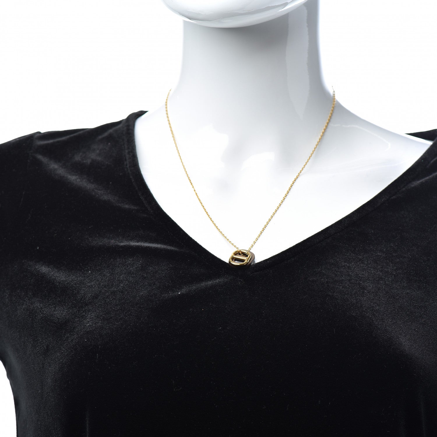 Hermes Swift O'Maillon Pendant Necklace Etoupe 2 of 6