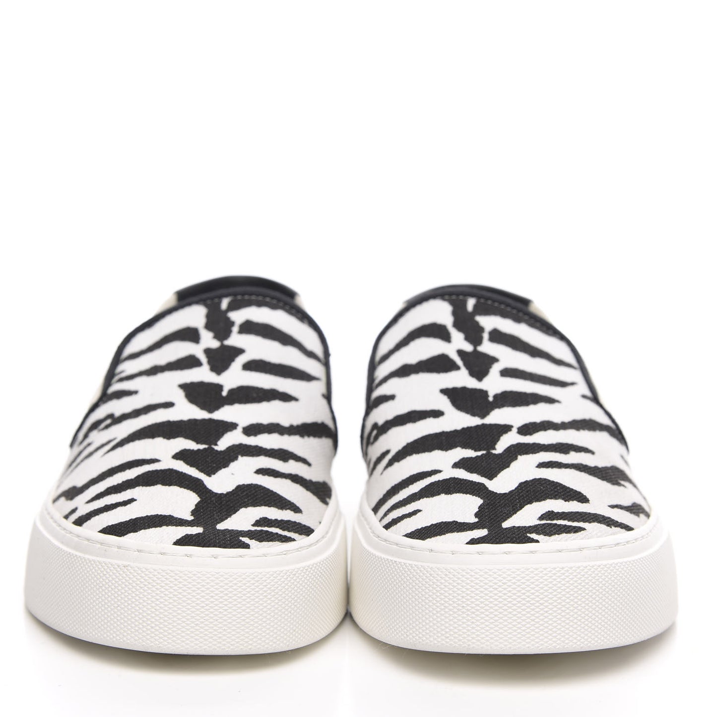 Canvas Zebra Mens Venice Slip On Sneakers 43.5 Black White