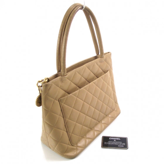 Chanel Lambskin Medallion Tote Beige 3 of 13