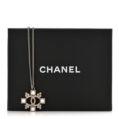 Chanel Crystal Strass Necklace Silver 5 of 5