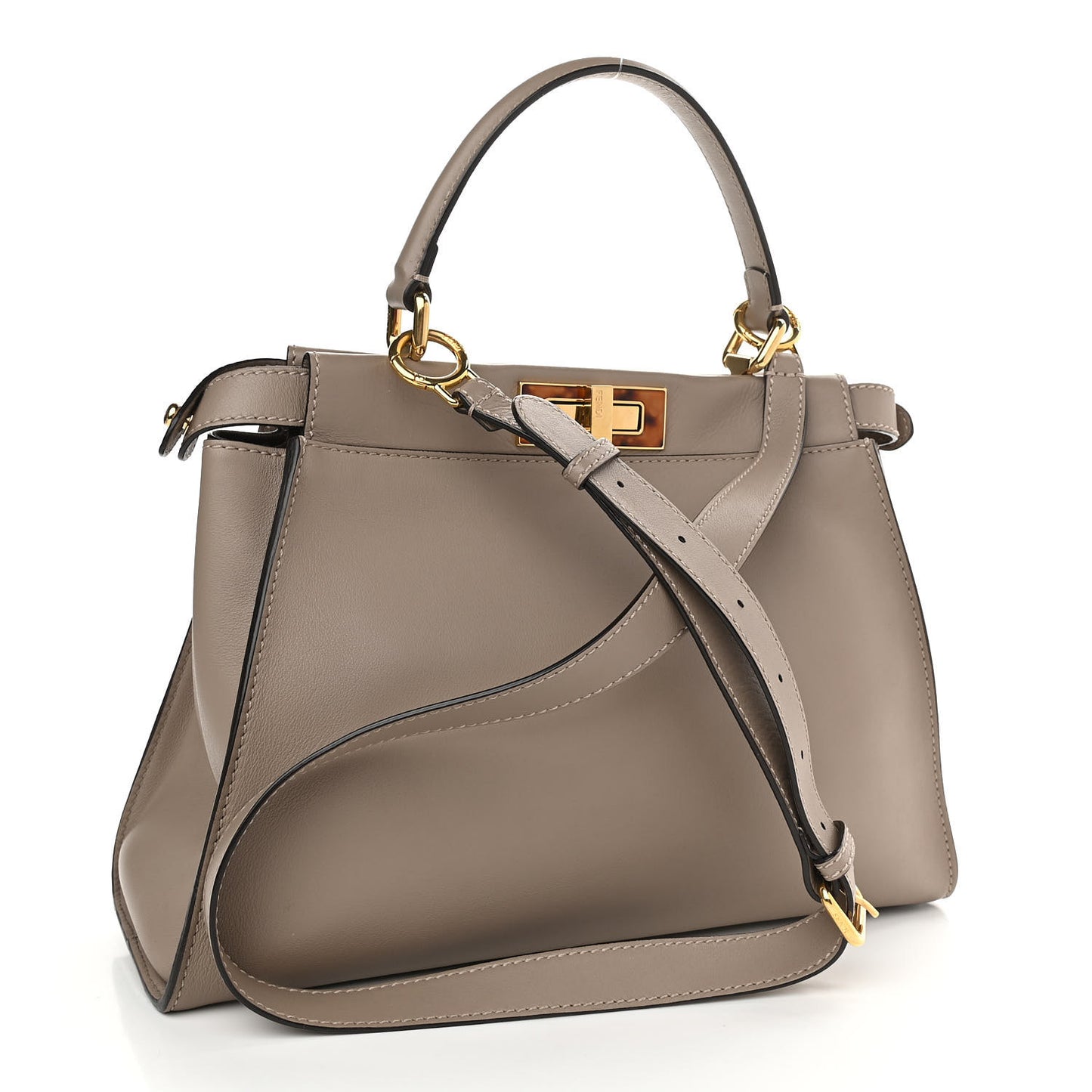 Vitello Seta Plexiglass Tortoise Medium Peekaboo Iconic Satchel Tortora