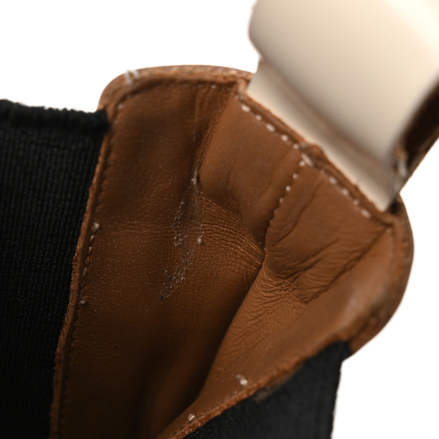 Calfskin Womens Topstitch Chelsea Boots 37.5 White