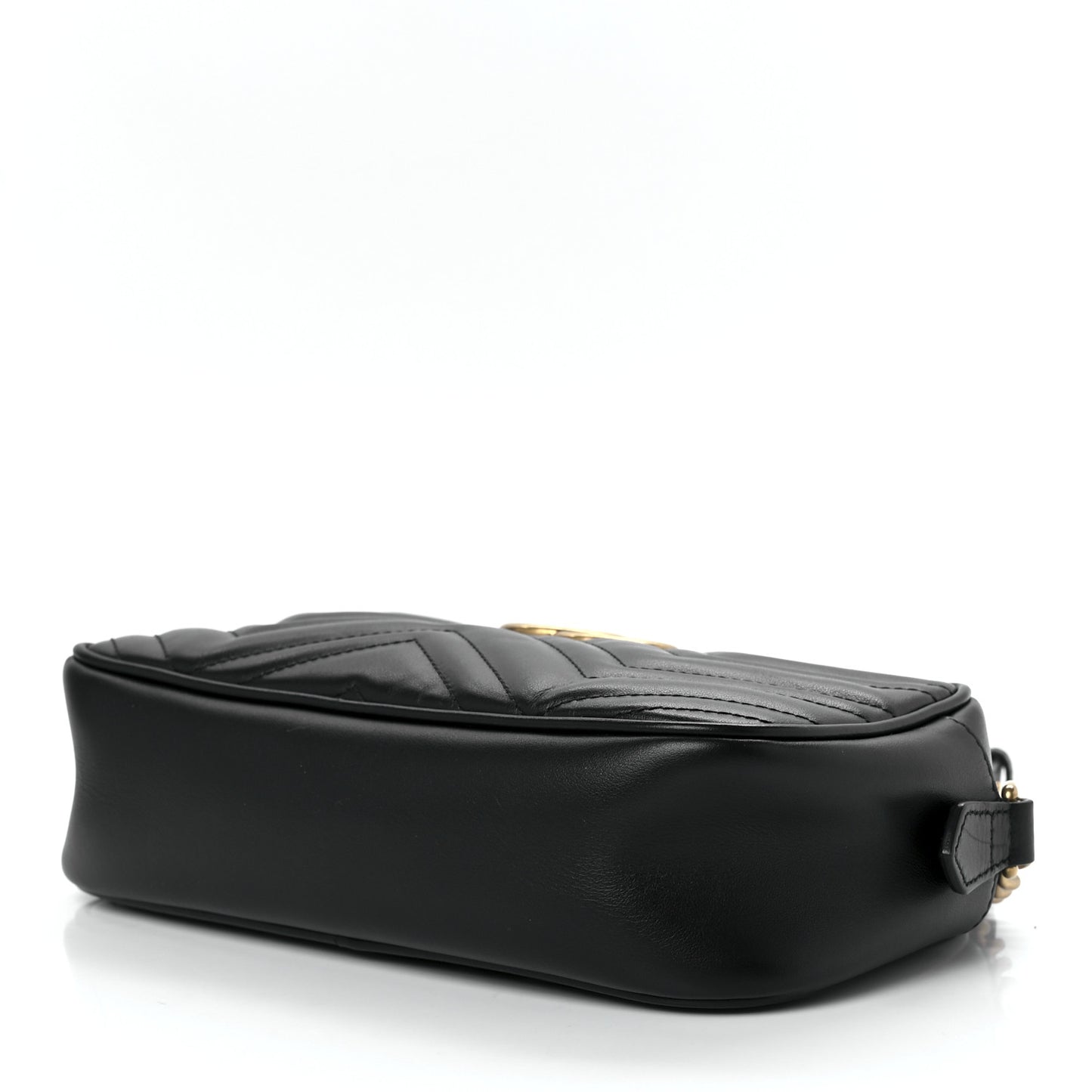 Calfskin Matelasse Small GG Marmont Chain Shoulder Bag Black