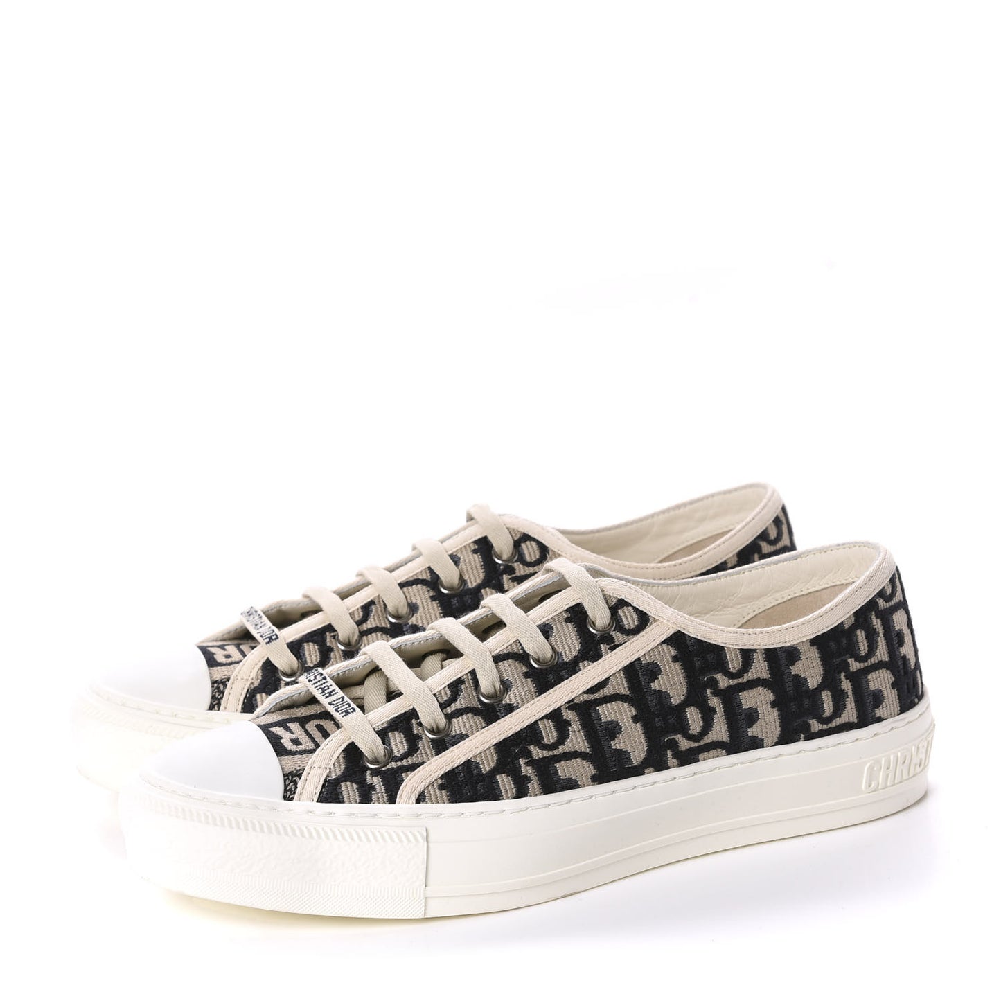 Canvas Oblique Walk'N'Dior Low Top Sneakers 39.5 Deep Blue