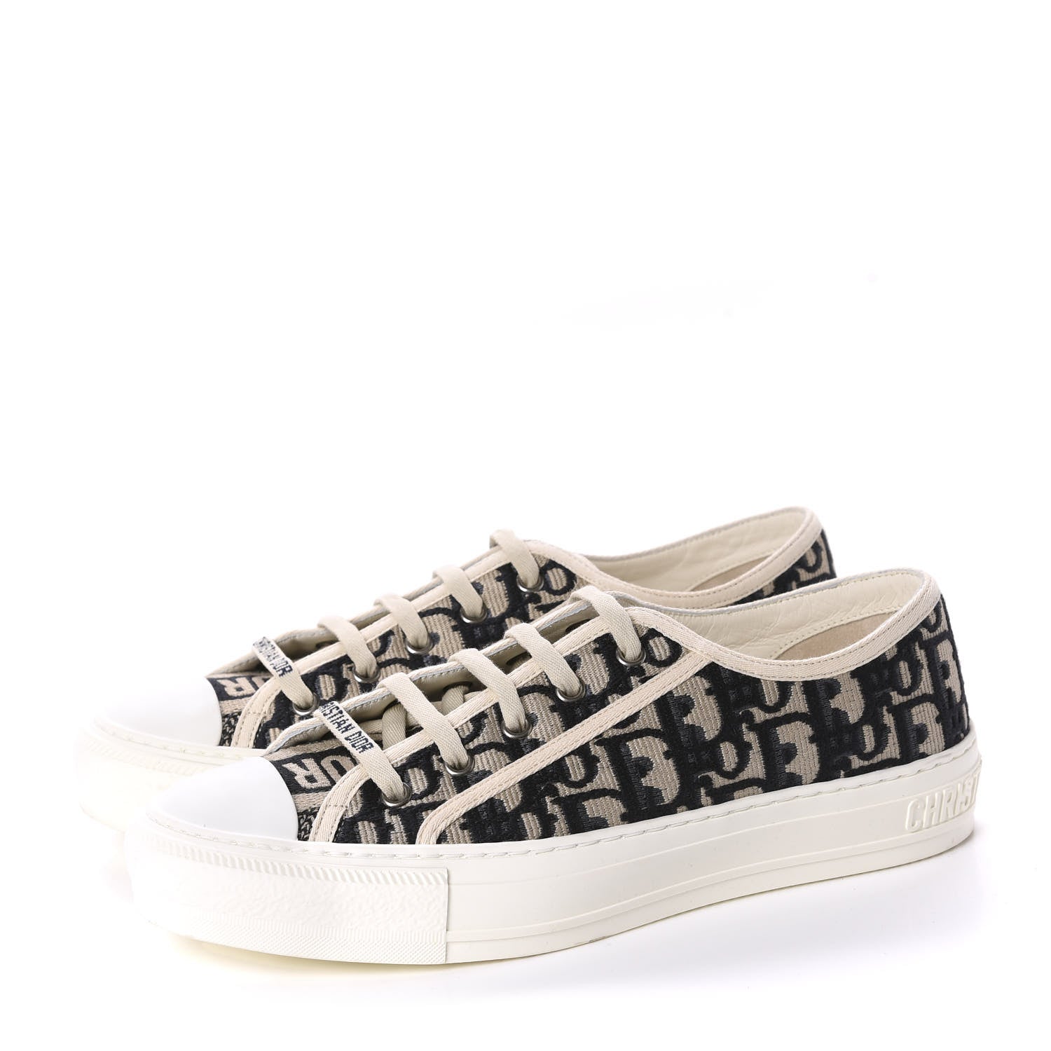 Christian Dior Canvas Oblique Walk'N'Dior Low Top Sneakers 39.5 Deep Blue 3 of 10