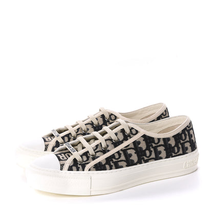 Christian Dior Canvas Oblique Walk'N'Dior Low Top Sneakers 39.5 Deep Blue 3 of 10