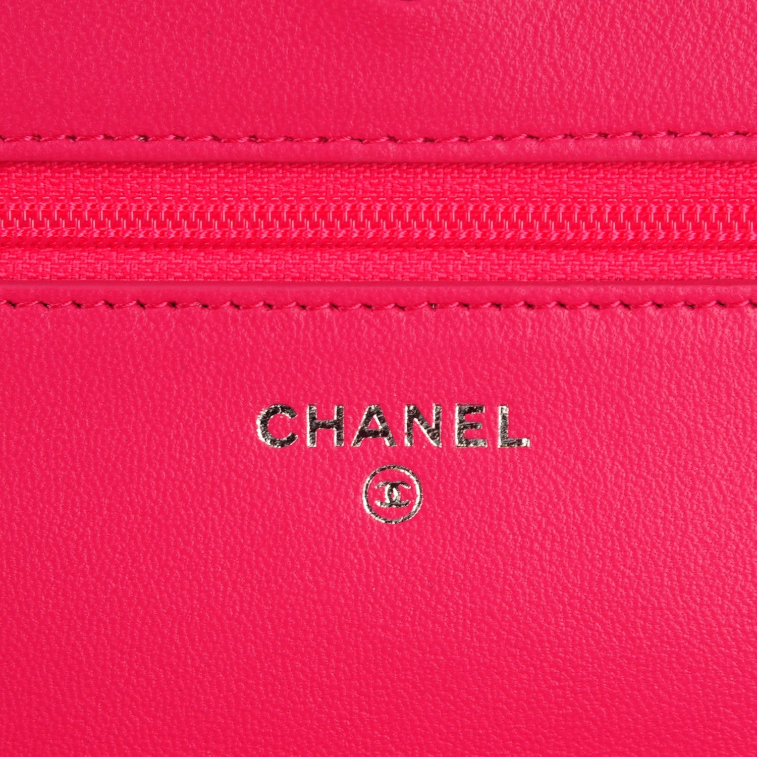 Chanel Lambskin Quilted Wallet On Chain WOC Dark Pink 6 of 8