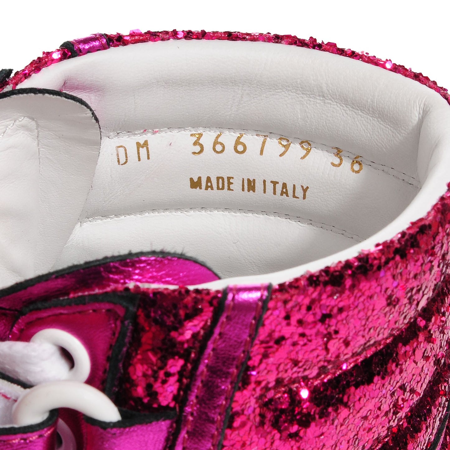Glitter Court Classic High Top Sneakers 36 Fuchsia