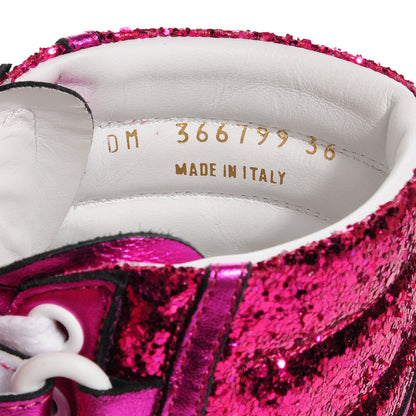 Saint Laurent Glitter Court Classic High Top Sneakers 36 Fuchsia 6 of 8