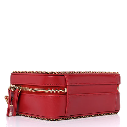 Chanel Goatskin Quilted Small CC Filigree Vanity Case Red 3 of 17