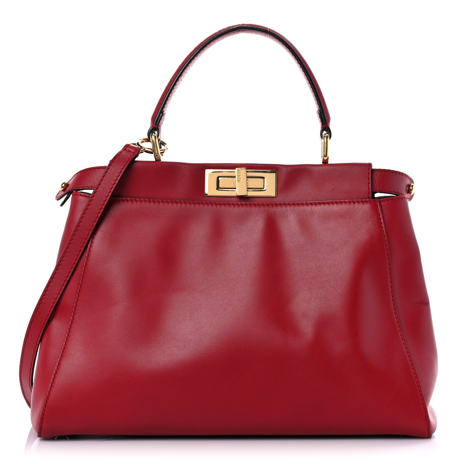Fendi Vitello Morgan Fabric Jacquard Pequin Medium Peekaboo Iconic Satchel Mattone Tobacco Black 1 of 25