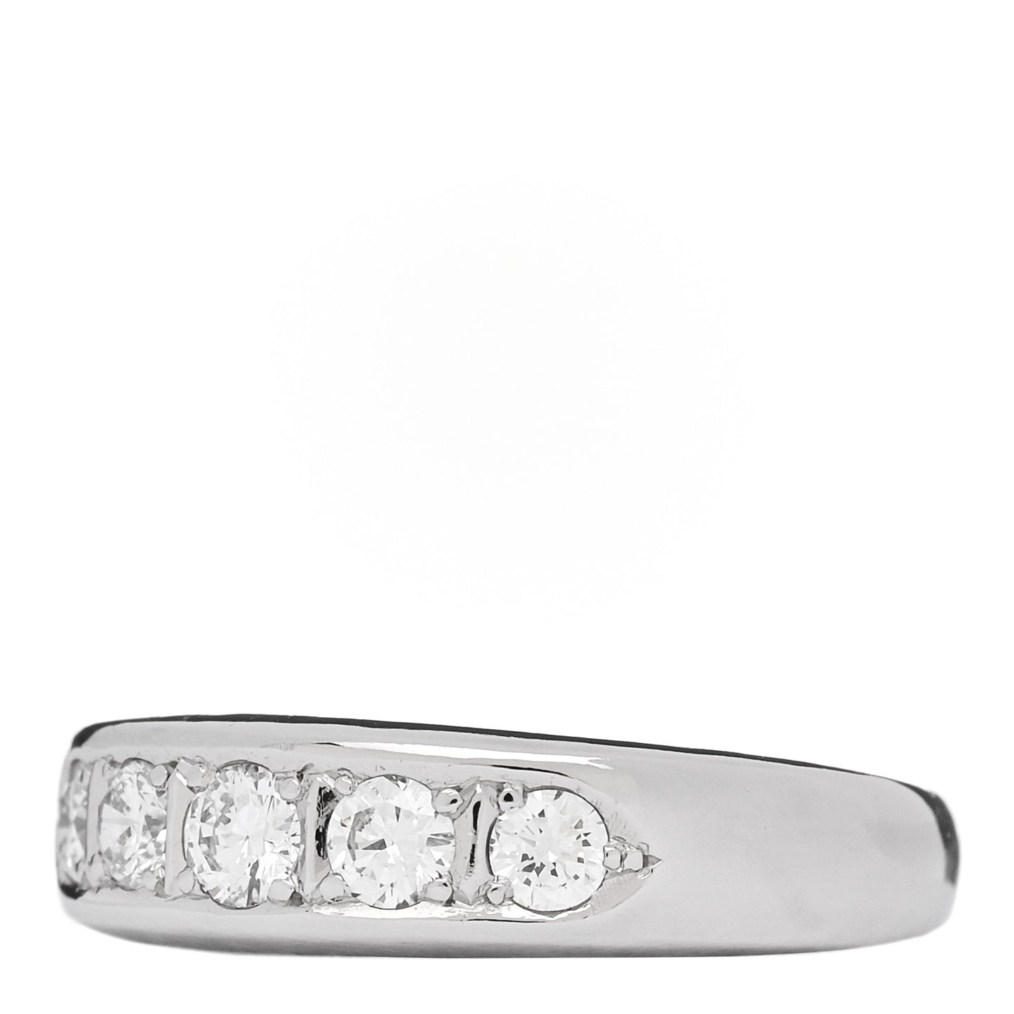 Platinum Diamond .52ctw Half Eternity Band Ring 58 8.25