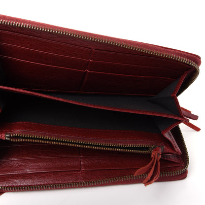 Balenciaga Agneau Classic Hardware Continental Zip Around Wallet Rouge Cerise 5 of 7