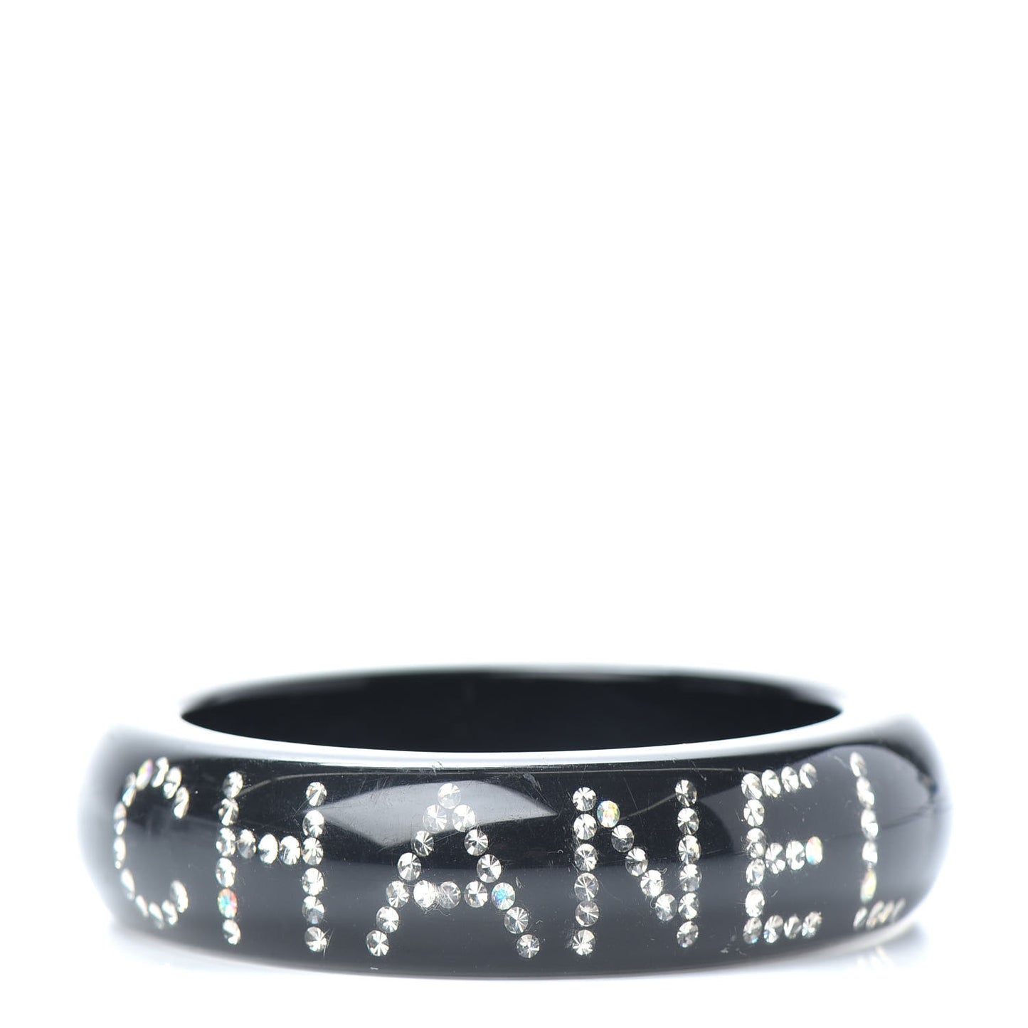 Resin Crystal CC Logo Bracelet Black