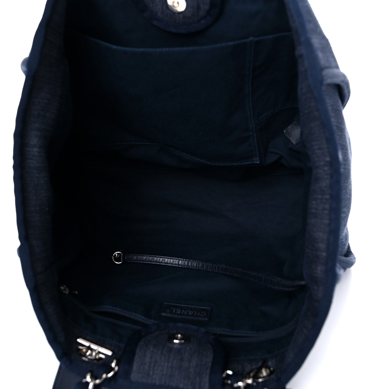 Chanel Denim Medium Deauville Tote Dark Blue 5 of 12