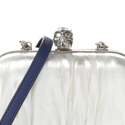 Alexander McQueen Marble Plexiglas Skull Box Chain Clutch Silver White Red 9 of 9