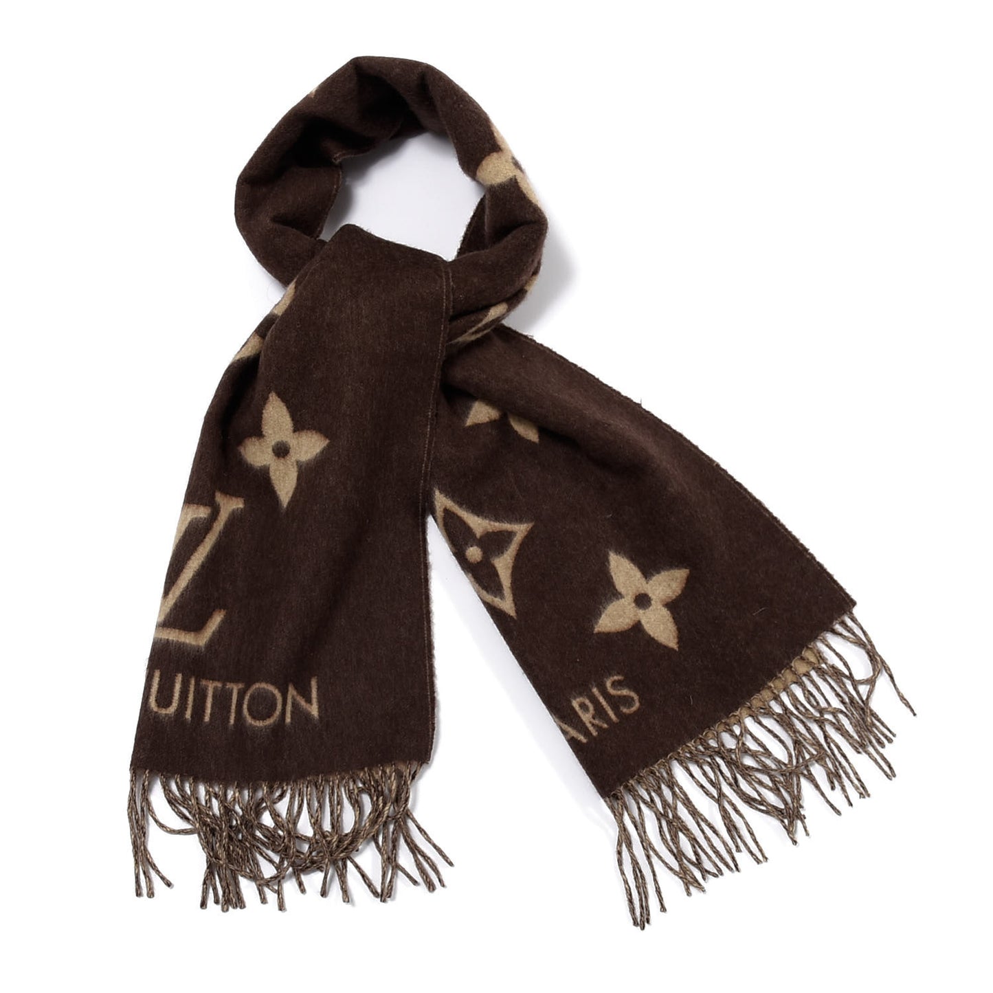 Cashmere Monogram Reykjavik Scarf Brown